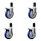 Service Caster 5'' Blue Poly Swivel 1-5/8'' Expanding Stem Caster Set Total Lock Brake, 4PK SCC-EXTTL20S514-PPUB-BLUE-158-4 - alternate 1